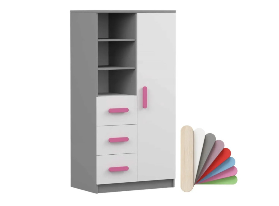 Regál SCOUT - šedý/bílý (více variant)