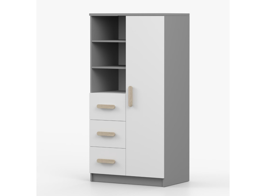 Regál SCOUT - šedý/bílý (více variant)