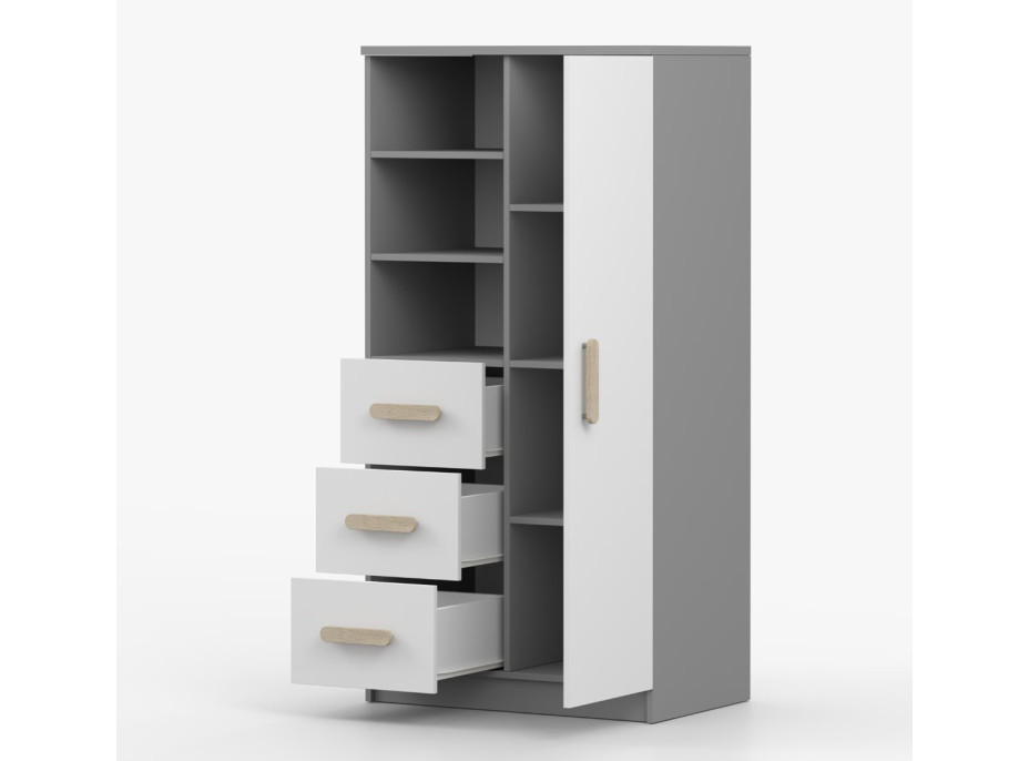 Regál SCOUT - šedý/bílý (více variant)