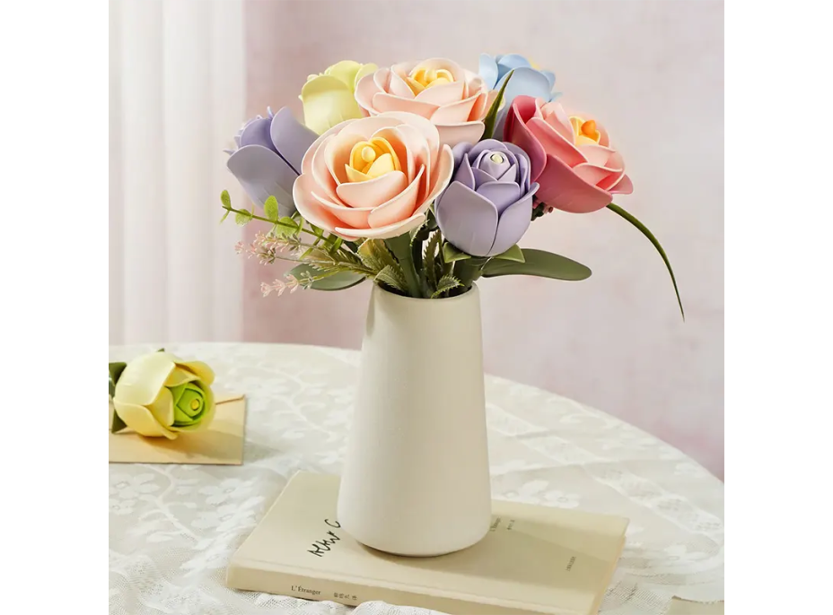 ROBOTIME Rokr Floral Art: 3D puzzle Růžová kamélie 37 dílků