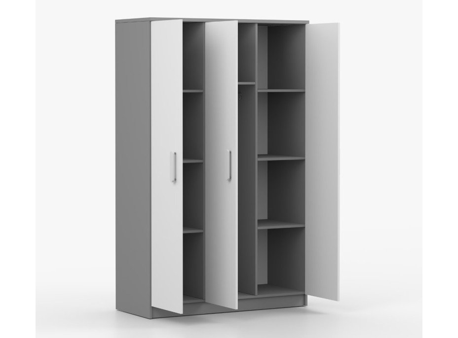 Šatní skříň SCOUT 120 - šedá/bílá (více variant)