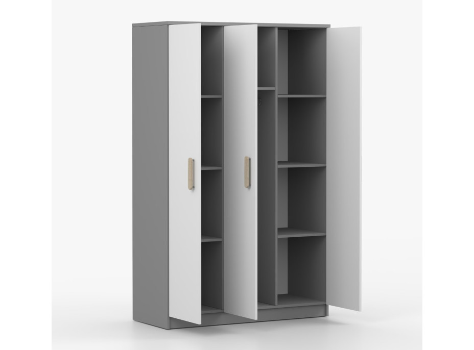 Šatní skříň SCOUT 120 - šedá/bílá (více variant)