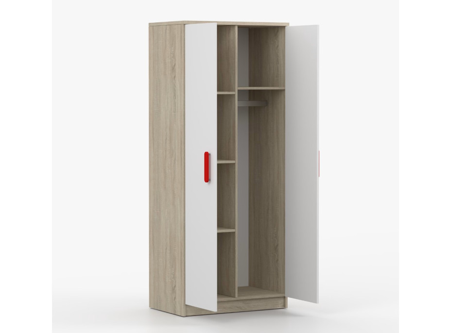 Šatní skříň SCOUT 80 - dub sonoma/bílá (více variant)