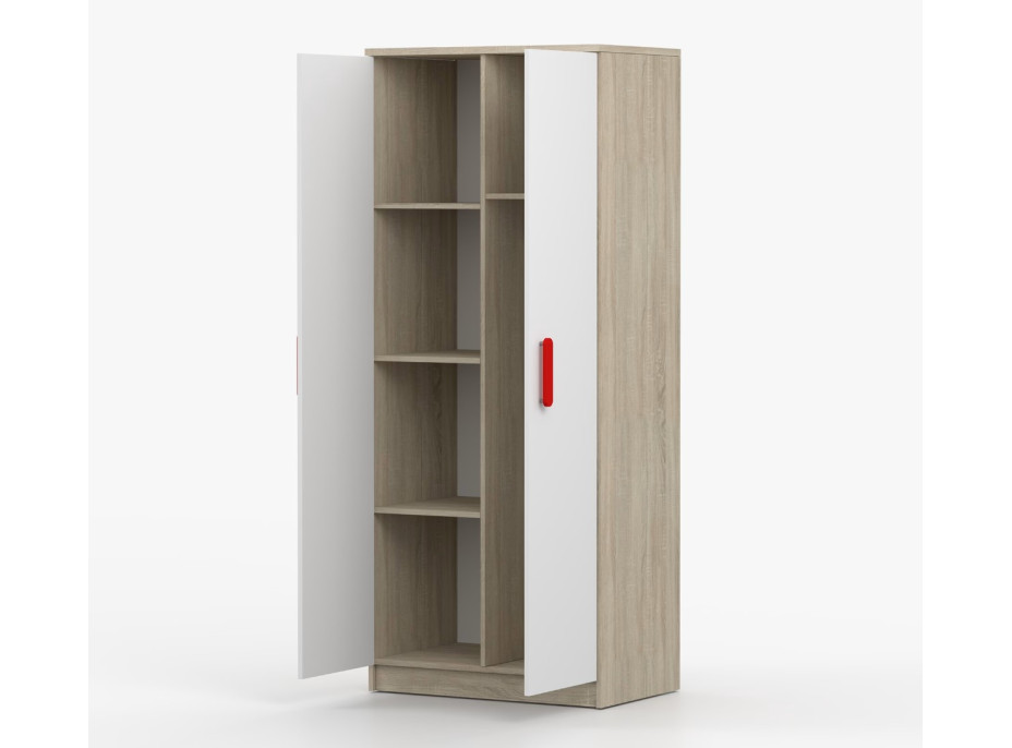 Šatní skříň SCOUT 80 - dub sonoma/bílá (více variant)