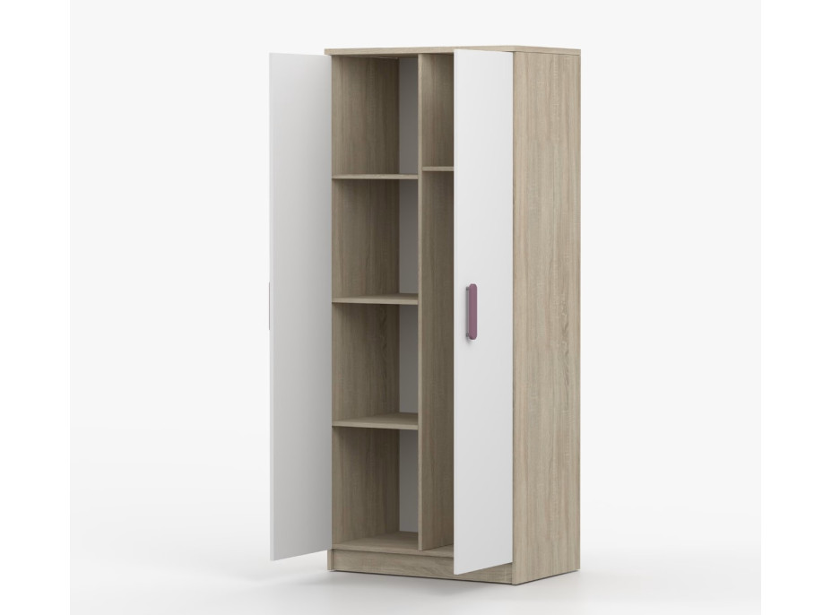 Šatní skříň SCOUT 80 - dub sonoma/bílá (více variant)