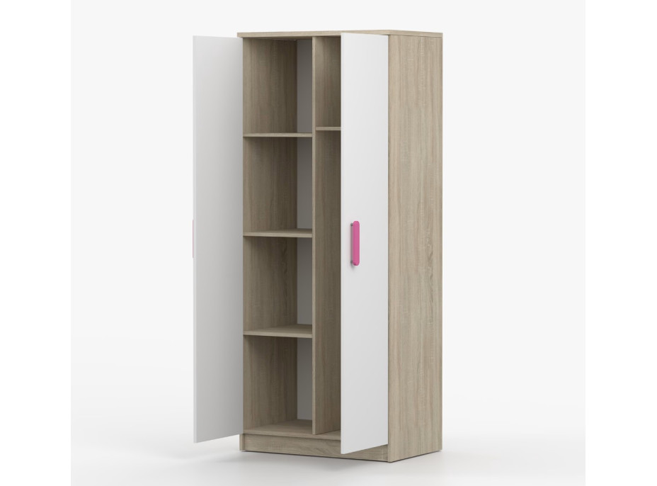 Šatní skříň SCOUT 80 - dub sonoma/bílá (více variant)