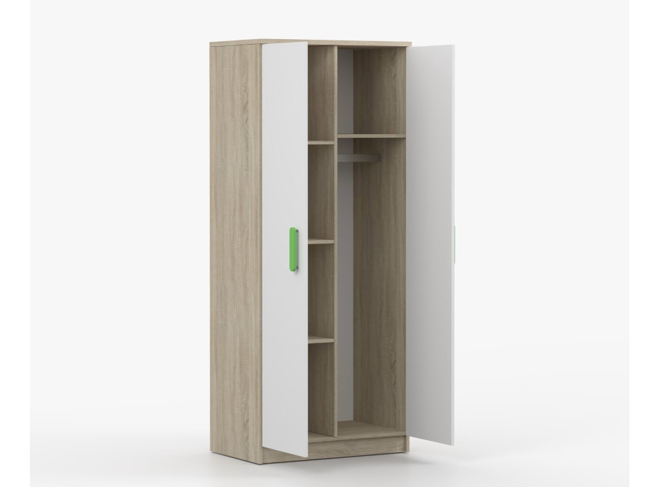 Šatní skříň SCOUT 80 - dub sonoma/bílá (více variant)