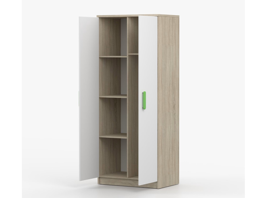 Šatní skříň SCOUT 80 - dub sonoma/bílá (více variant)