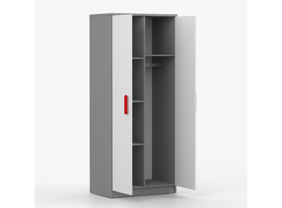 Šatní skříň SCOUT 80 - šedá/bílá (více variant)