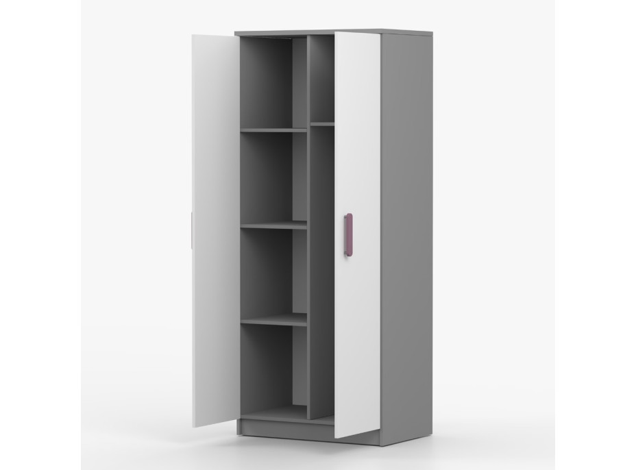 Šatní skříň SCOUT 80 - šedá/bílá (více variant)