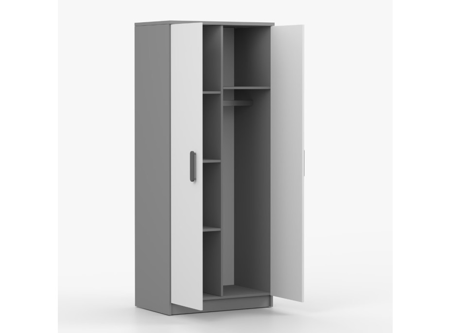 Šatní skříň SCOUT 80 - šedá/bílá (více variant)