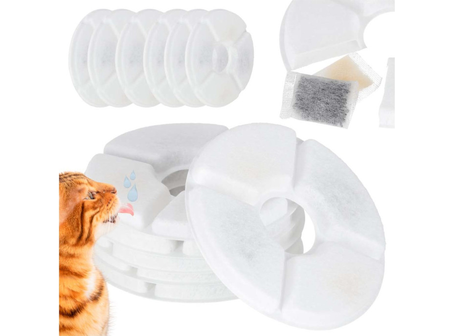 Náhradní filtry pro napáječku pro psy a kočky - sada 6 kusů