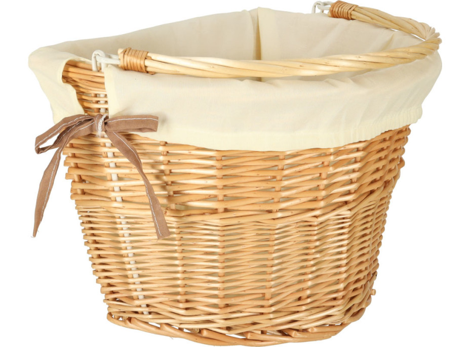 Proutěný košík RALLEX na řídítka jízdního kola - přírodní/bílý