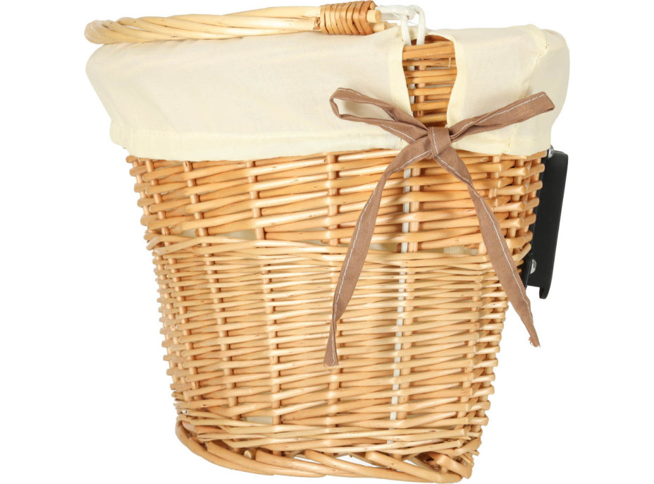 Proutěný košík RALLEX na řídítka jízdního kola - přírodní/bílý