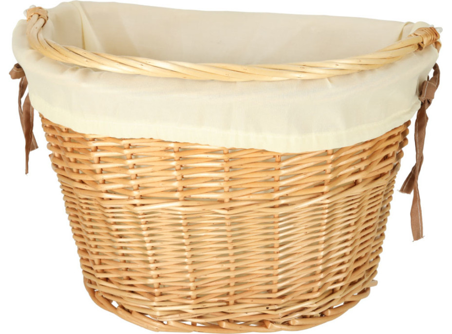 Proutěný košík RALLEX na řídítka jízdního kola - přírodní/bílý