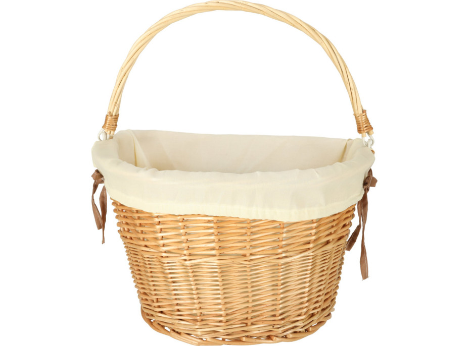 Proutěný košík RALLEX na řídítka jízdního kola - přírodní/bílý