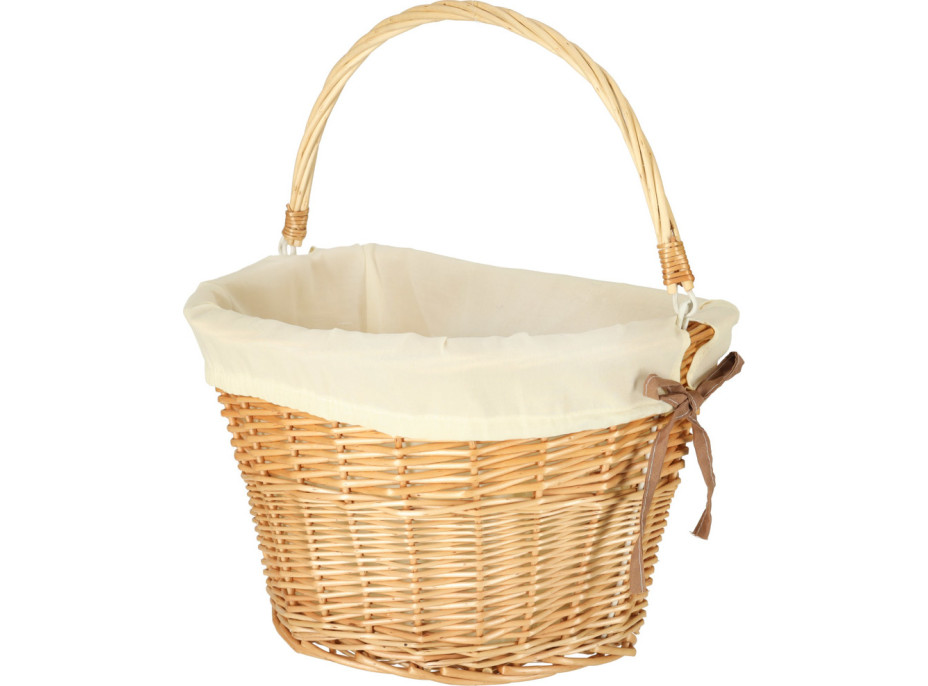 Proutěný košík RALLEX na řídítka jízdního kola - přírodní/bílý