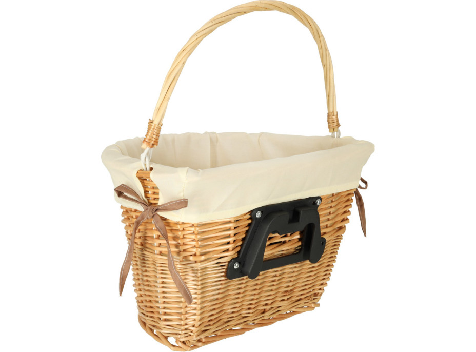 Proutěný košík RALLEX na řídítka jízdního kola - přírodní/bílý