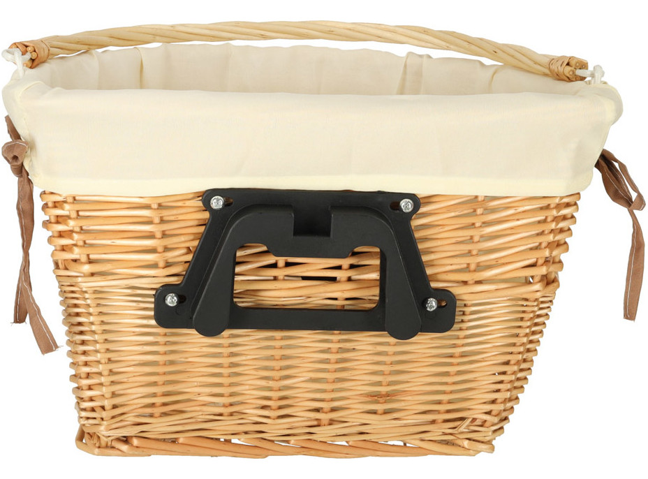 Proutěný košík RALLEX na řídítka jízdního kola - přírodní/bílý