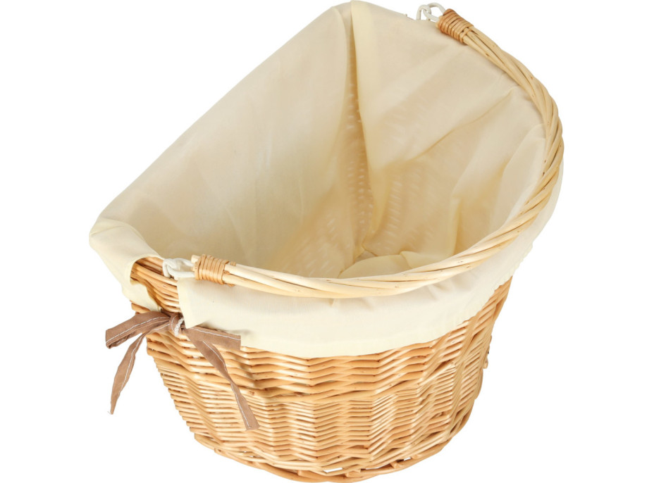 Proutěný košík RALLEX na řídítka jízdního kola - přírodní/bílý