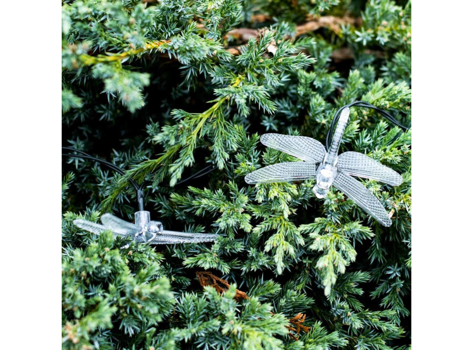 Solární zahradní osvětlení VÁŽKA - 6,5 m 30LED - teplá bílá