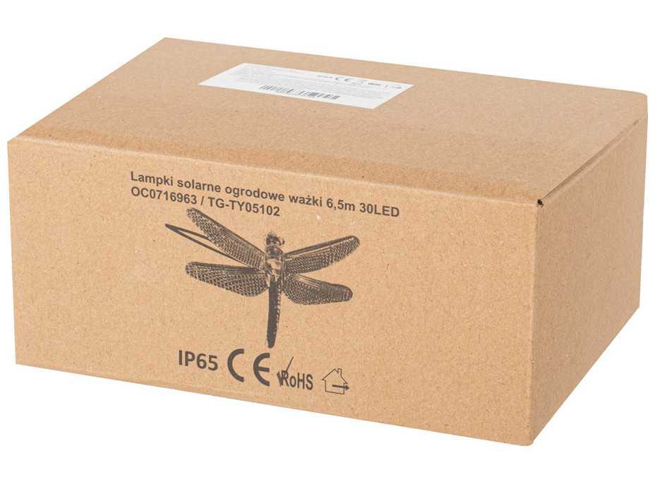 Solární zahradní osvětlení VÁŽKA - 6,5 m 30LED - teplá bílá