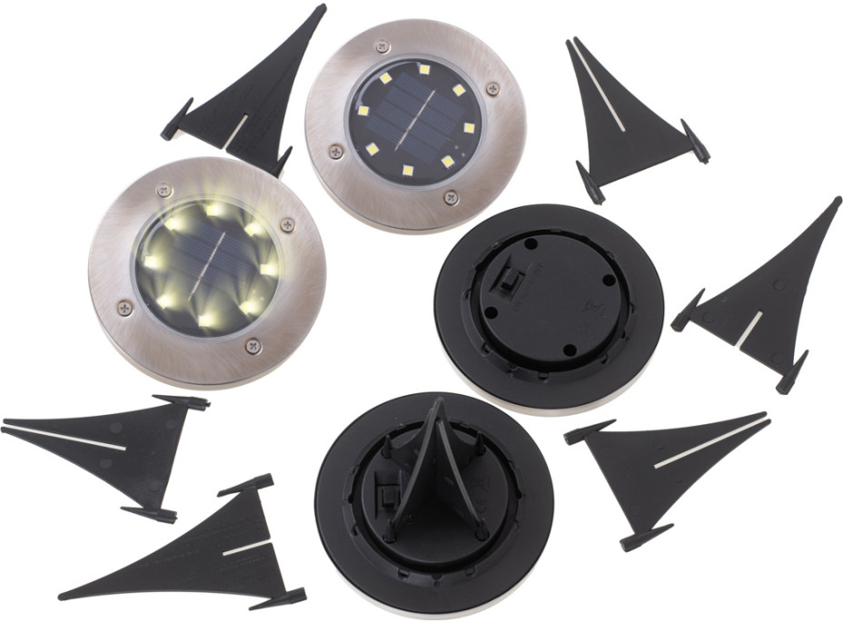 Solární zahradní světla 8 LED - 4 ks - teplá bílá