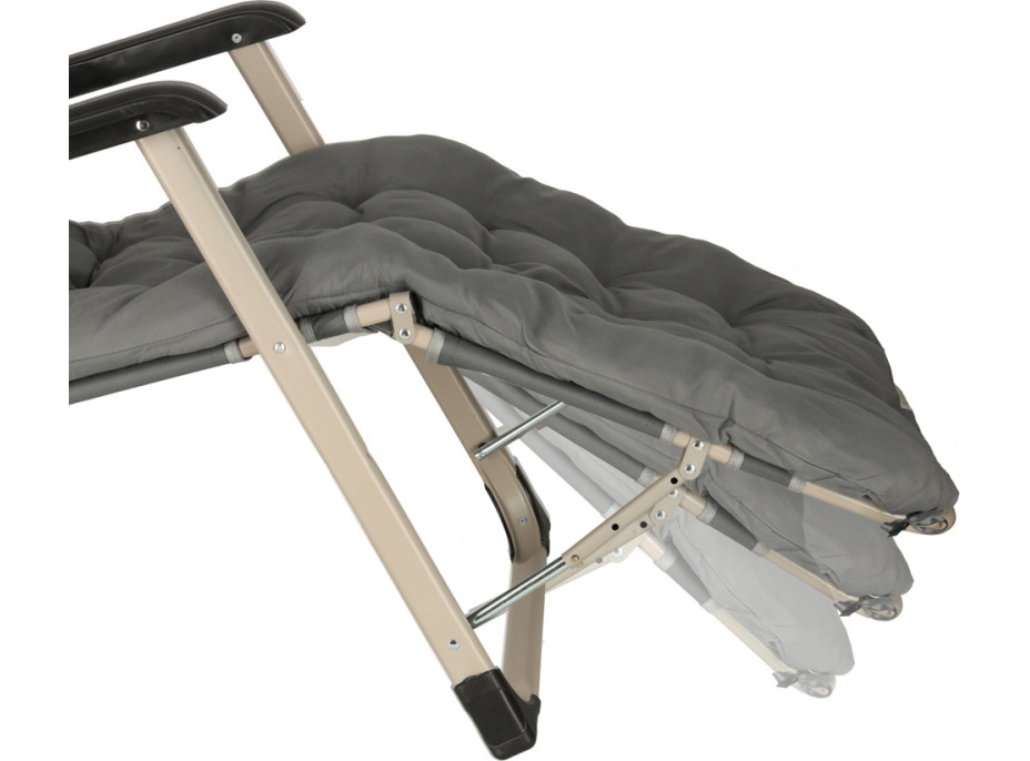 Zahradní lehátko LUARO s polštářem - šedé