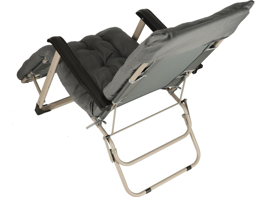 Zahradní lehátko LUARO s polštářem - šedé