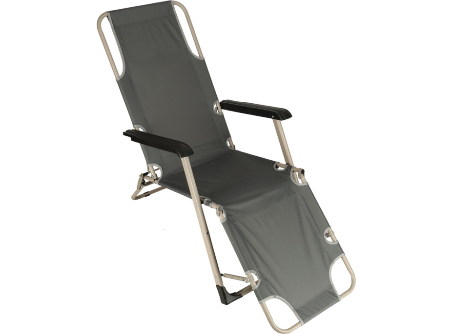 Zahradní lehátko LUARO s polštářem - šedé