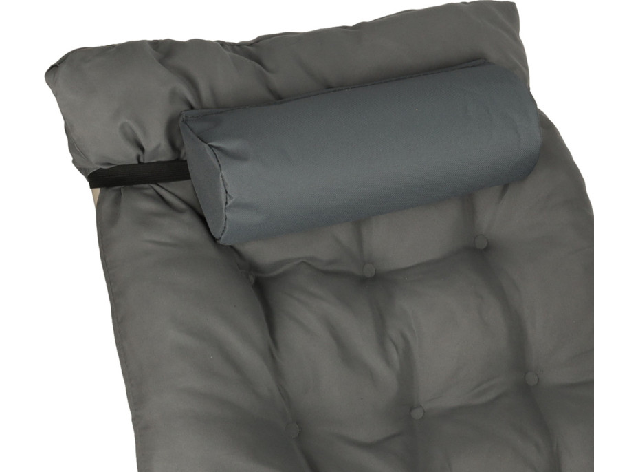 Zahradní lehátko LUARO s polštářem - šedé