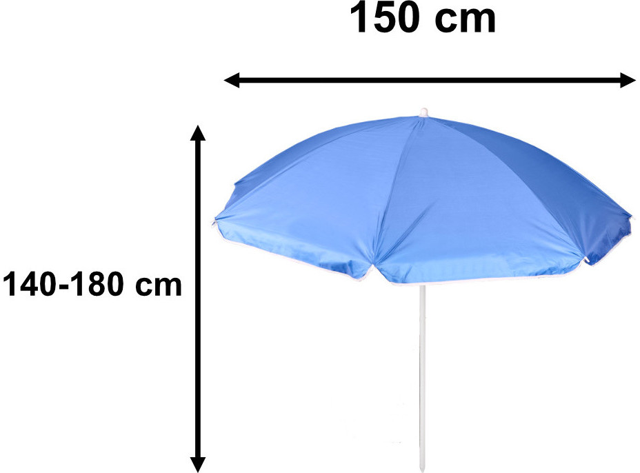 Plážový nastavitelný slunečník 150 cm - modrý