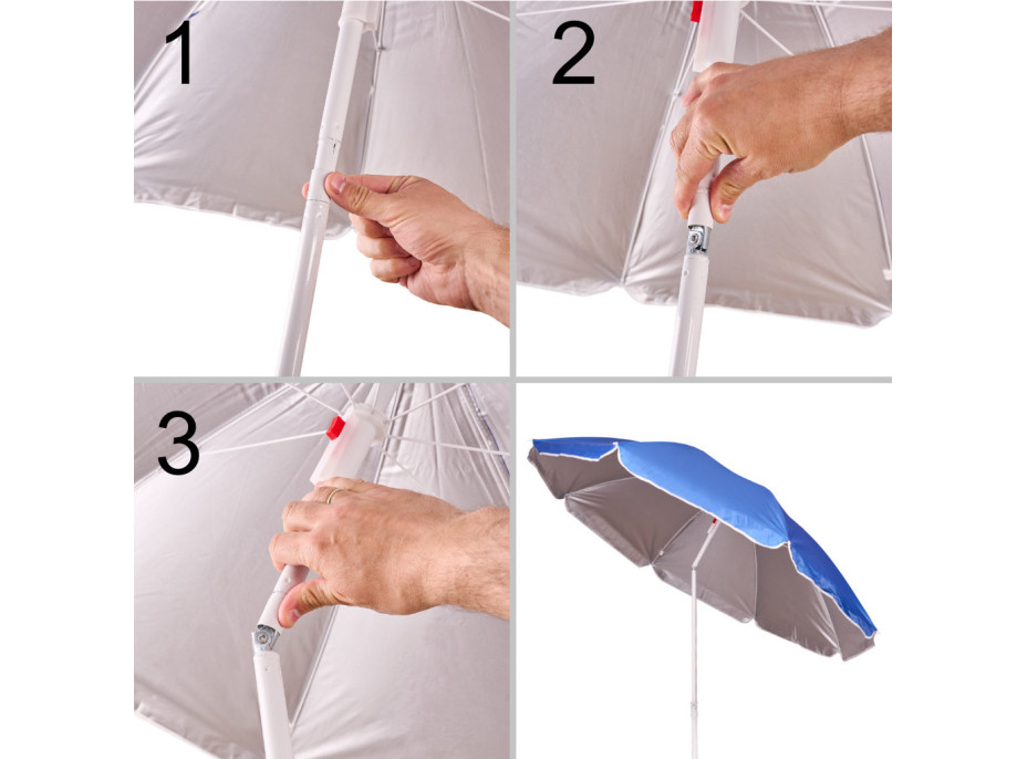 Plážový nastavitelný slunečník 150 cm - modrý