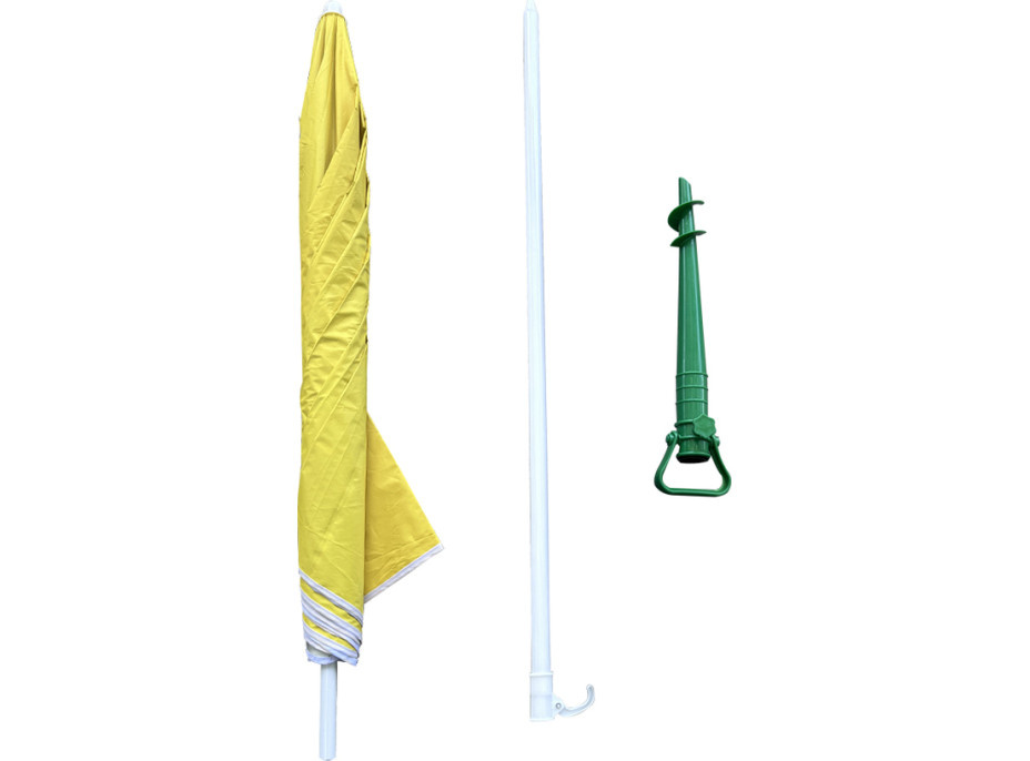 Plážový nastavitelný slunečník 150 cm - žlutý