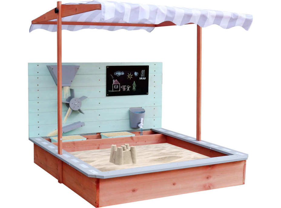Dřevěné pískoviště LULILO Sablo s otočnou střechou