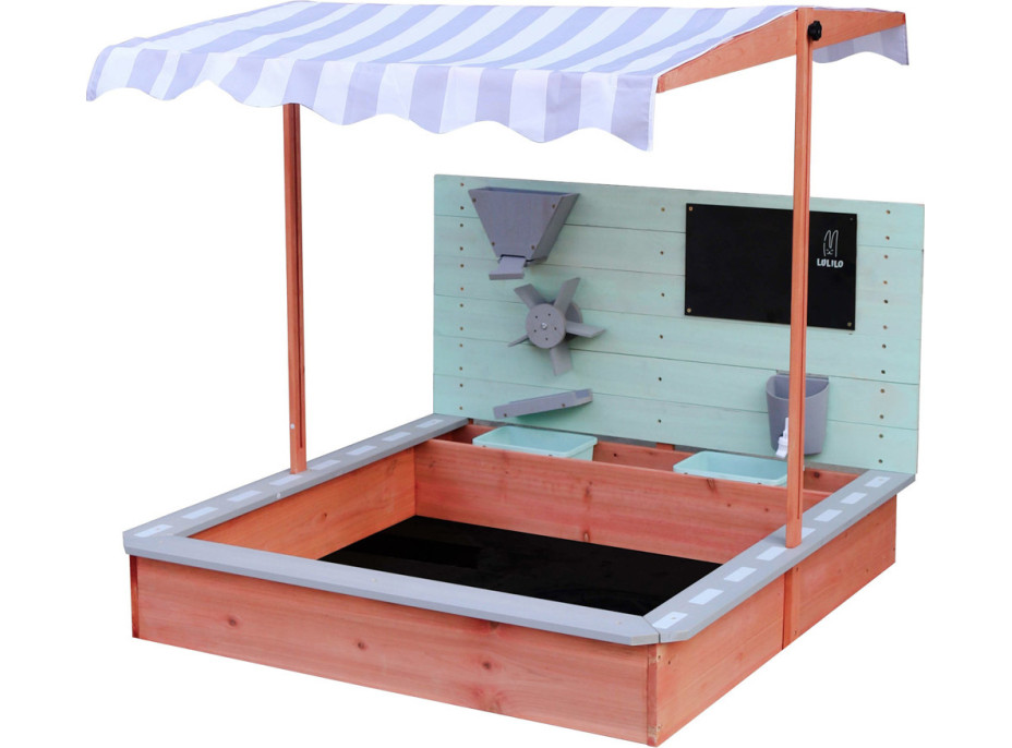 Dřevěné pískoviště LULILO Sablo s otočnou střechou
