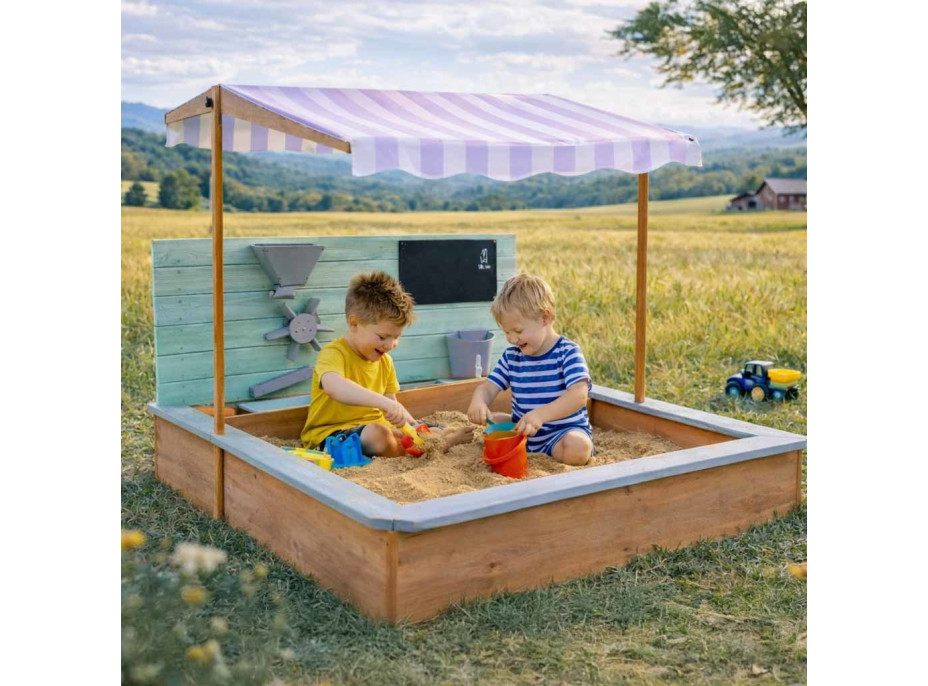 Dřevěné pískoviště LULILO Sablo s otočnou střechou