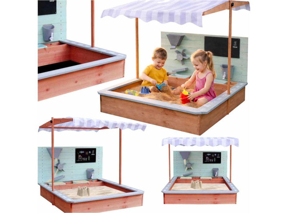 Dřevěné pískoviště LULILO Sablo s otočnou střechou