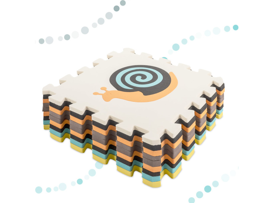 Pěnová podložka pro děti Barevná zvířátka - 85x85x1 cm - 9 ks