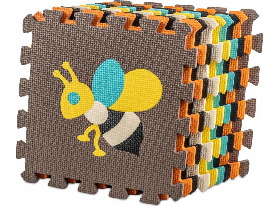 Pěnová podložka pro děti Barevná zvířátka - 85x85x1 cm - 9 ks