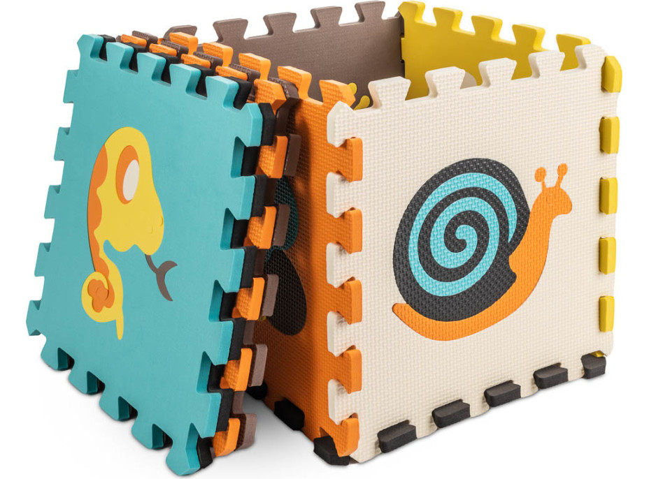 Pěnová podložka pro děti Barevná zvířátka - 85x85x1 cm - 9 ks