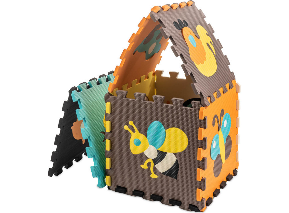 Pěnová podložka pro děti Barevná zvířátka - 85x85x1 cm - 9 ks