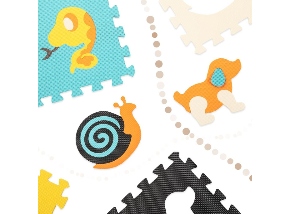 Pěnová podložka pro děti Barevná zvířátka - 85x85x1 cm - 9 ks