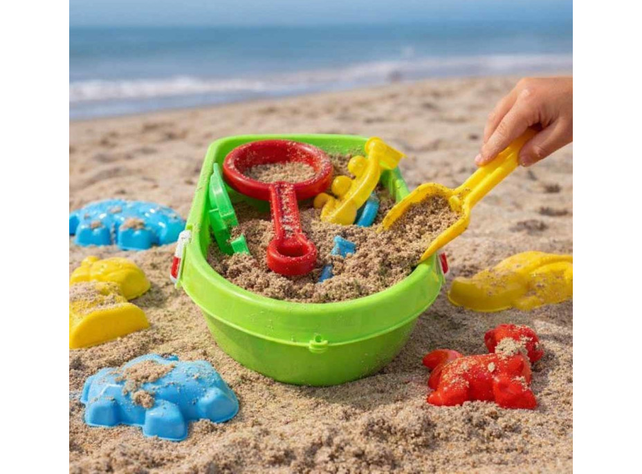 Sada formiček na písek Loď se stříkací pistolí - 12 kusů