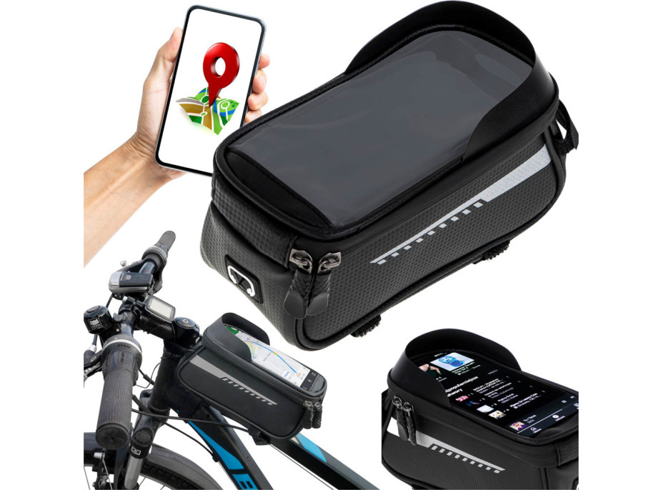 Vodotěsná brašna na kolo - držák na telefon