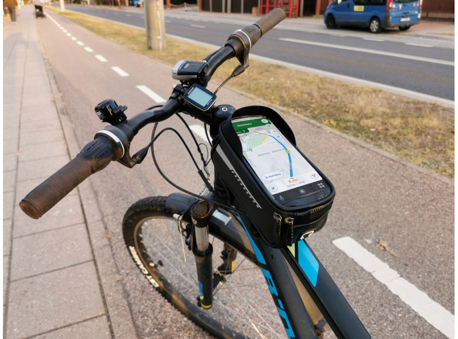 Vodotěsná brašna na kolo - držák na telefon