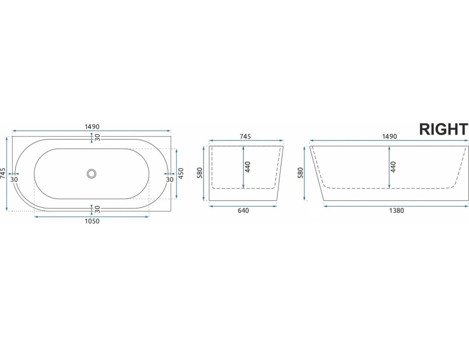 (KOPIE) Rohová akrylová vana SYDNEY 150cm