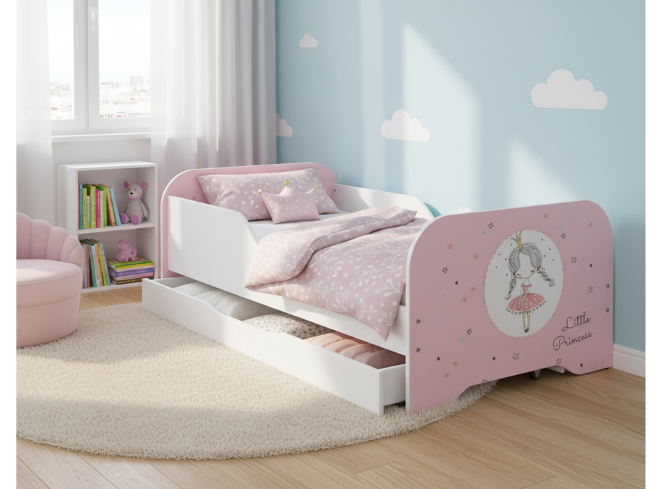 Dětská postel KIM - PRINCEZNA 160x80 cm