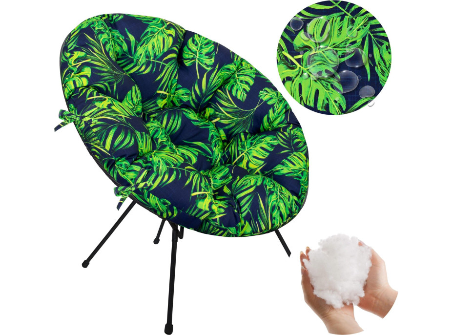 Voděodolný polštář do zahradního křesla ACAPULCO 90x105 cm - Monstera Granat