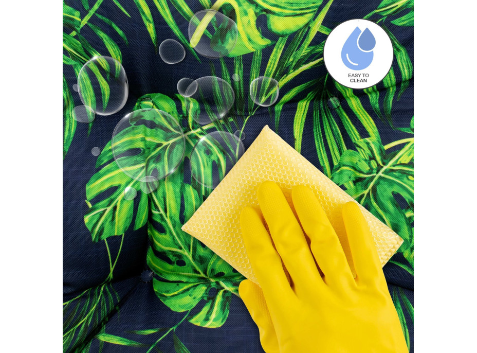 Voděodolný polštář do zahradního křesla ACAPULCO 90x105 cm - Monstera Granat